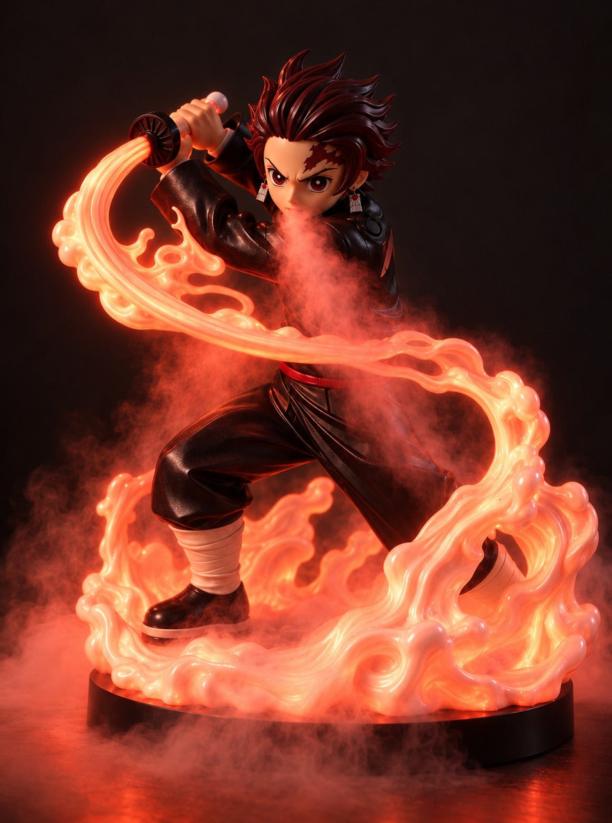 Tanjiro Water Breathing Mist Diffuser Figure – red glow with red mist | Demon Slayer