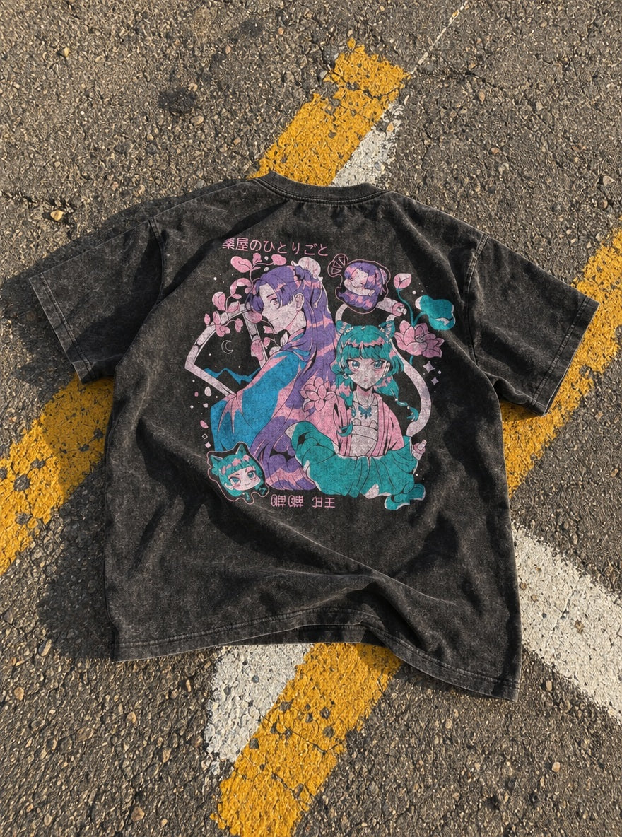 Pastel Jinshi & Maomao – T-Shirt – flat-lay | Apothecary Diaries