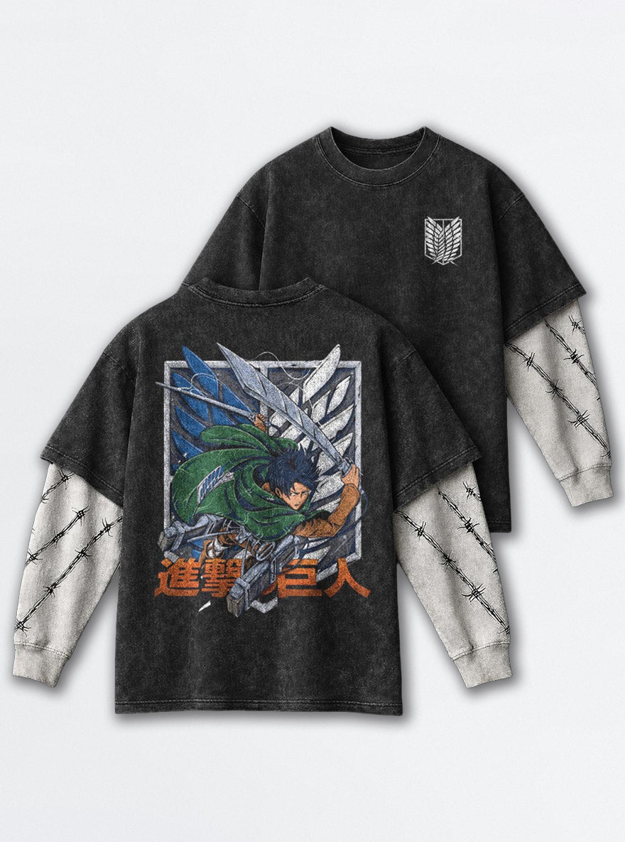 Levi Survey Corps – Double Sleeves – mockup | Attack on Titan