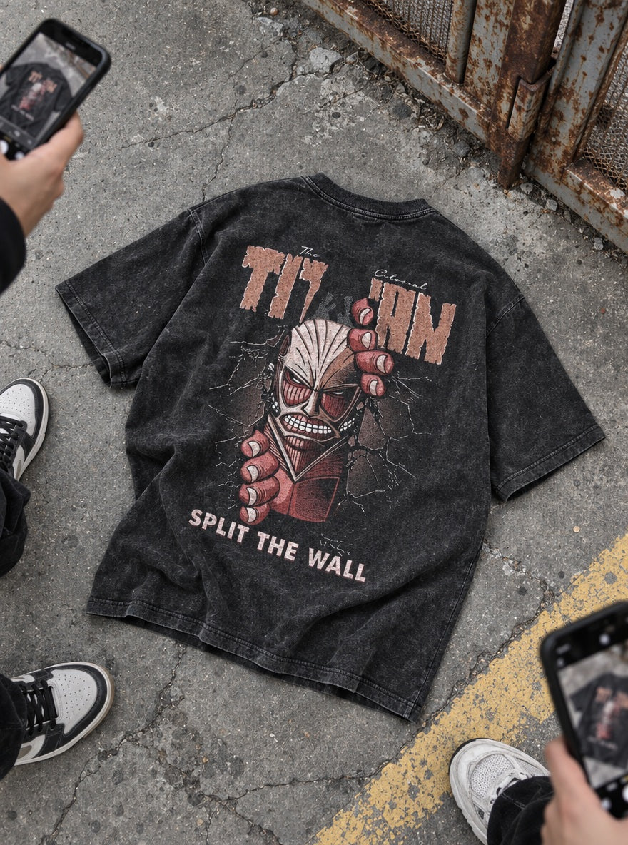 Colossal Wall Breach – T-Shirt – flat-lay | Attack on Titan