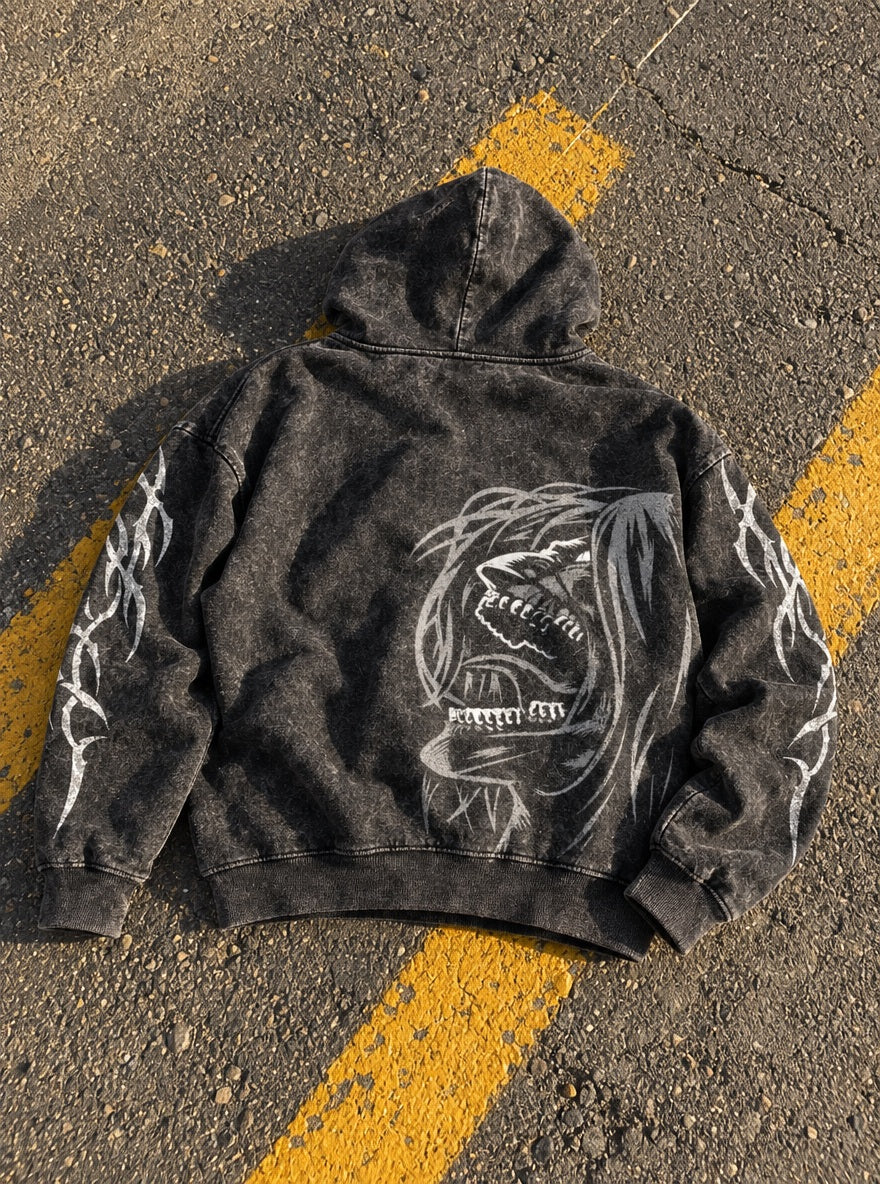 Eren Titan Sketch – Hoodie – flat-lay | Attack on Titan