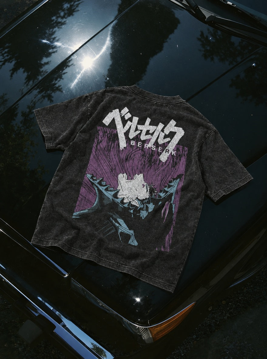 Purple Berserker Panel – T-Shirt – flat-lay | Berserk