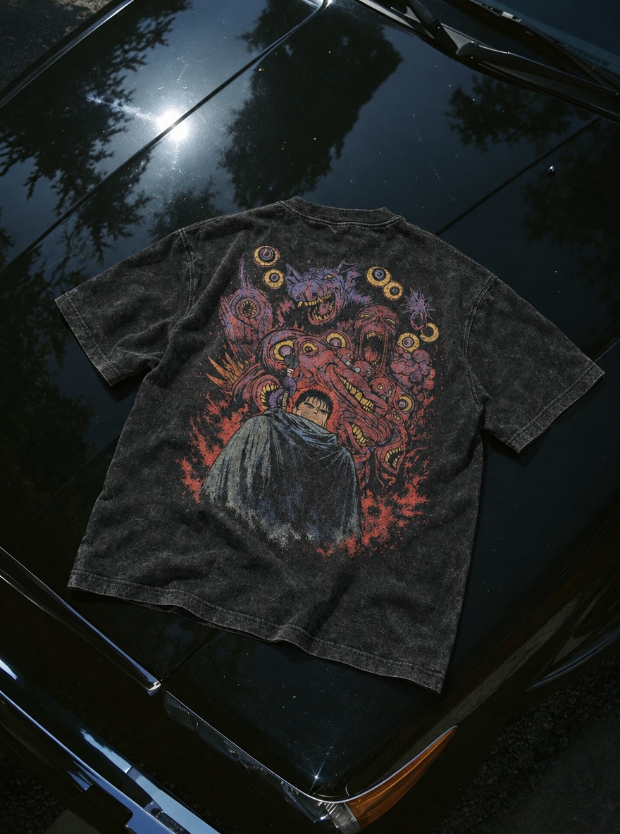 Guts Demon Swarm – T-Shirt – flat-lay | Berserk
