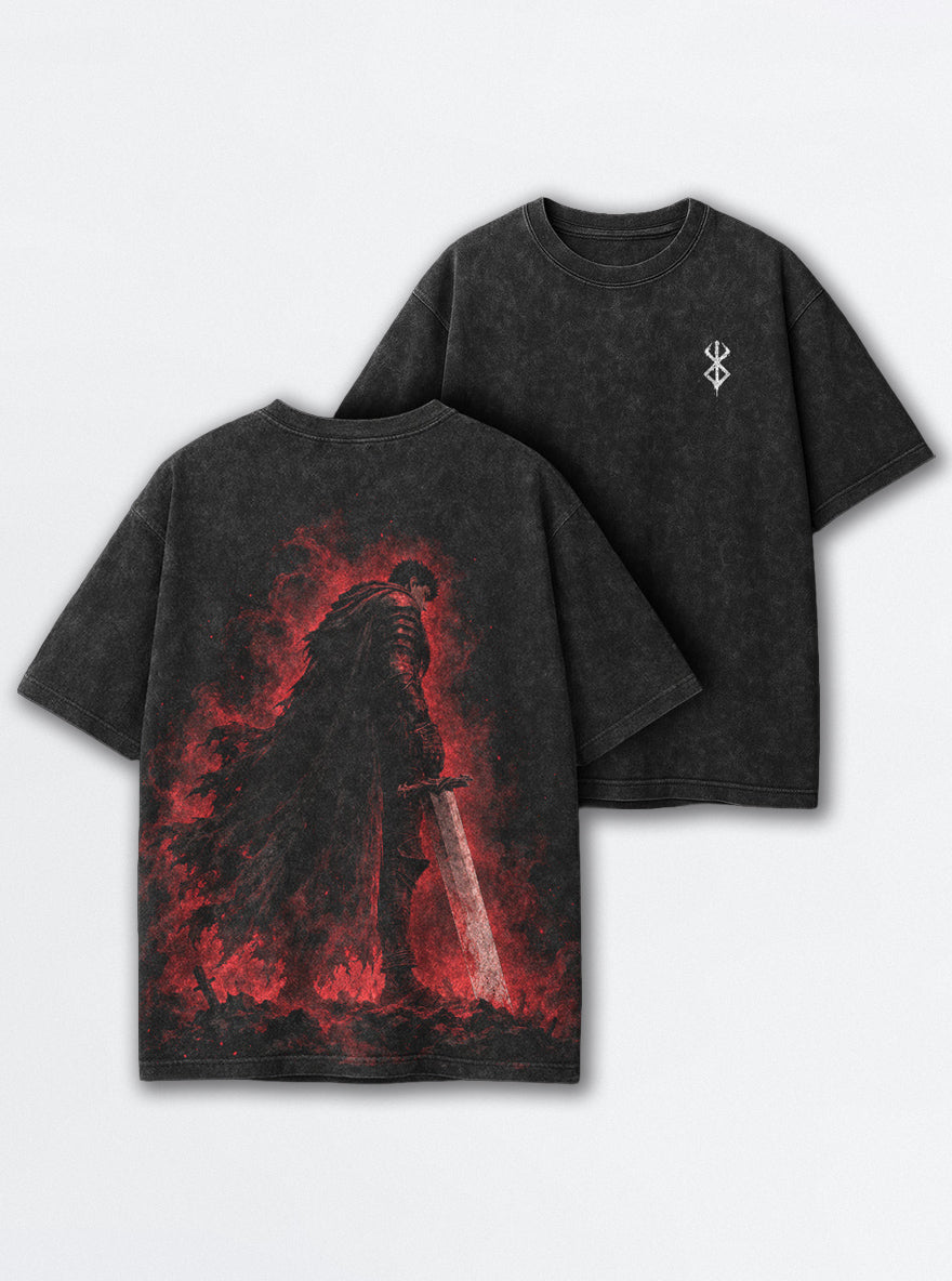 Crimson Aura Guts – T-Shirt – mockup | Berserk