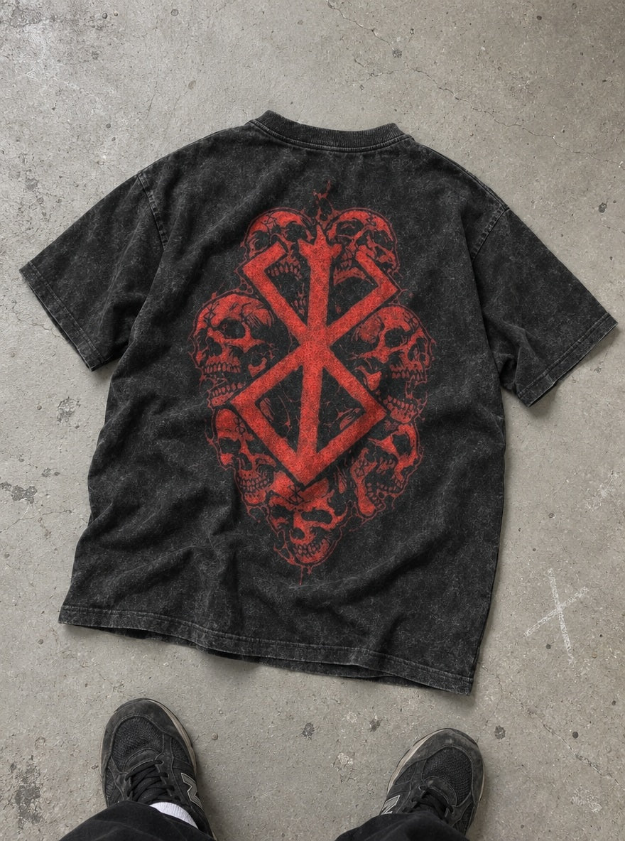 Skull Brand – T-Shirt – flat-lay | Berserk