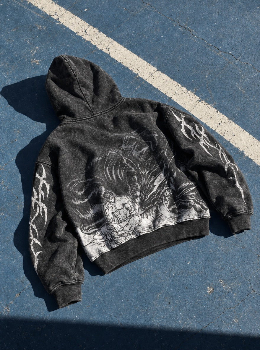 Guts and Beast – Hoodie – flat-lay | Berserk