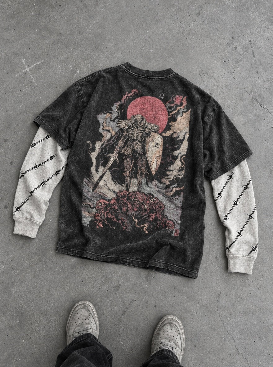 Skull Knight Sunset – Double Sleeves – flat-lay | Berserk