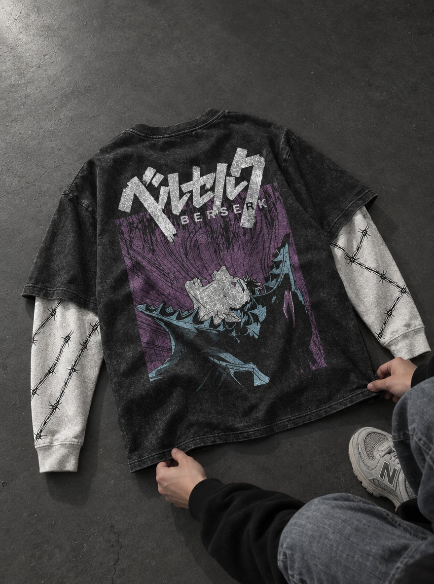 Purple Berserker Panel – Double Sleeves – flat-lay | Berserk