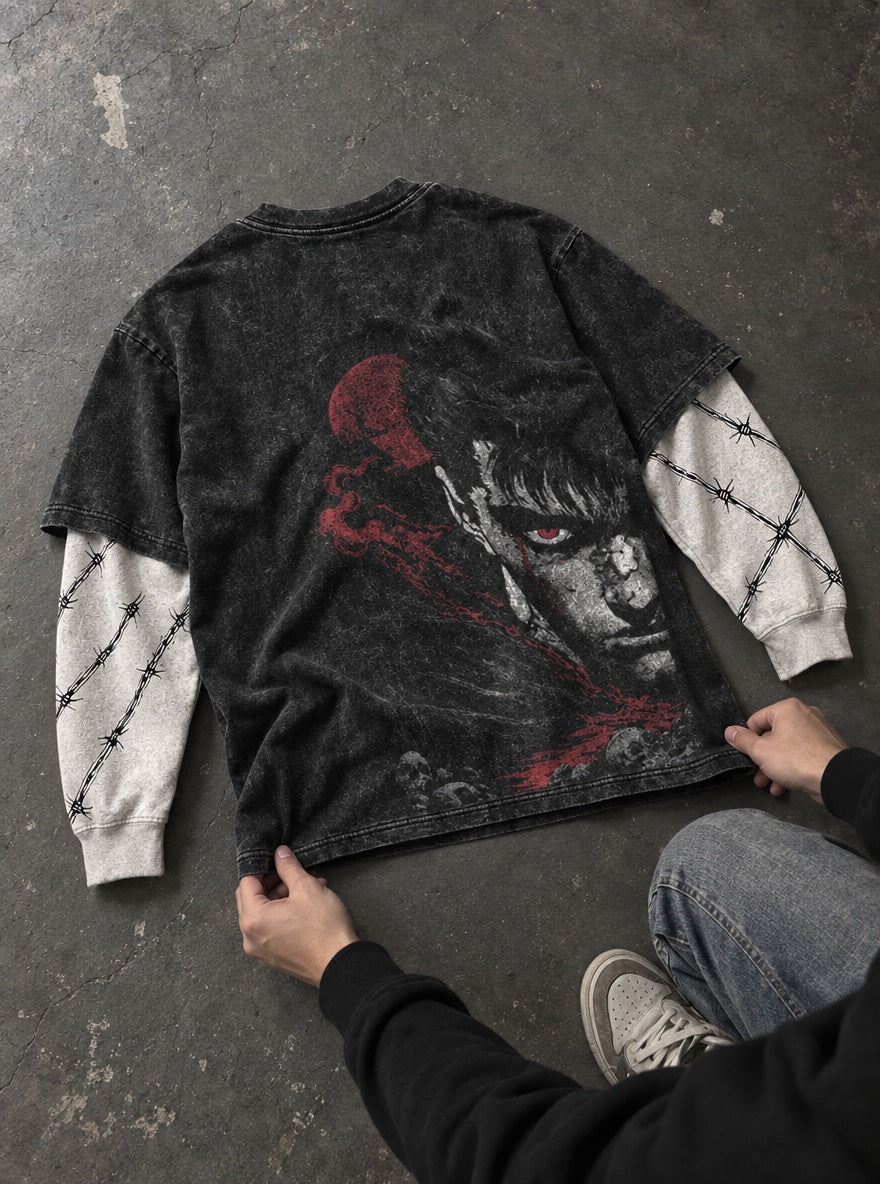 Red Eye Guts – Double Sleeves – flat-lay | Berserk