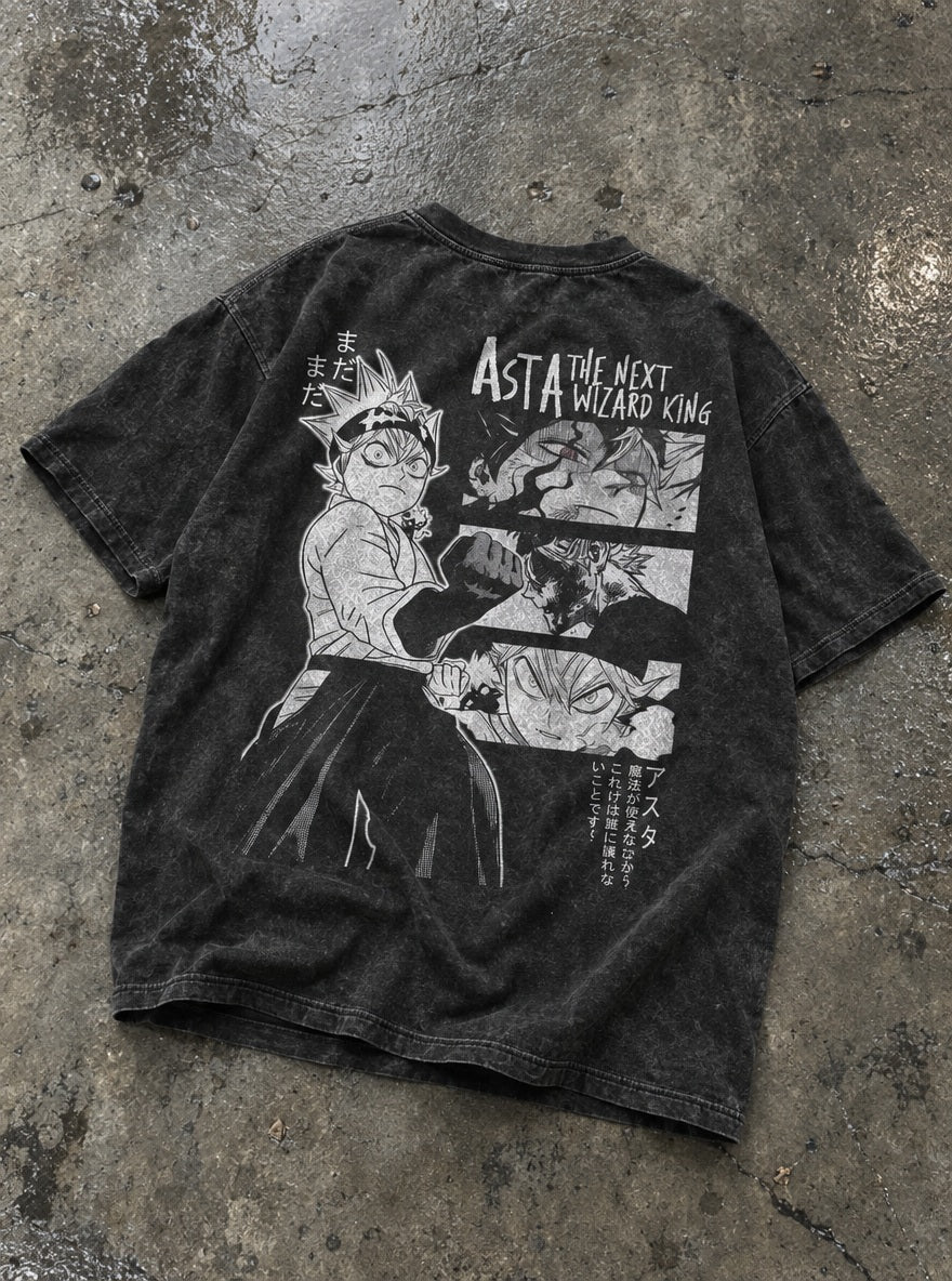 Asta Wizard King – T-Shirt – flat-lay | Black Clover