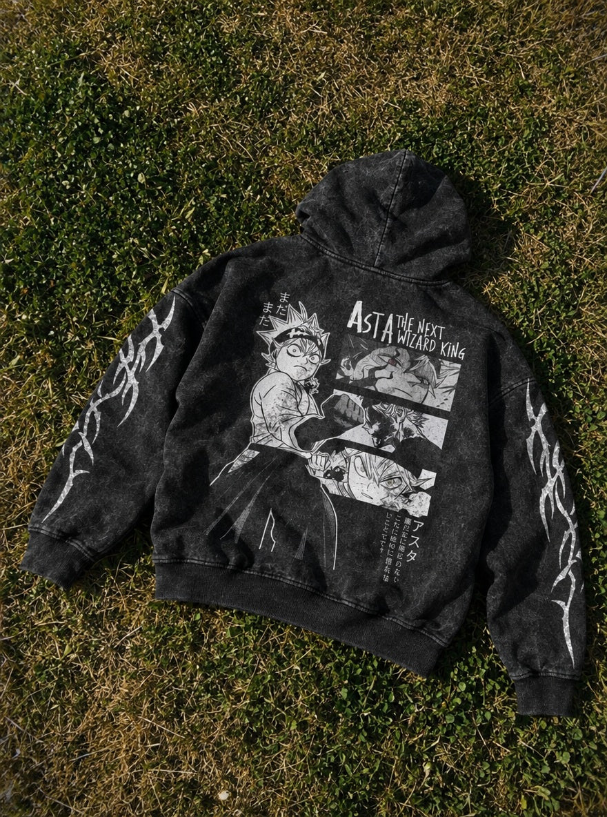 Asta Wizard King – Hoodie – flat-lay | Black Clover