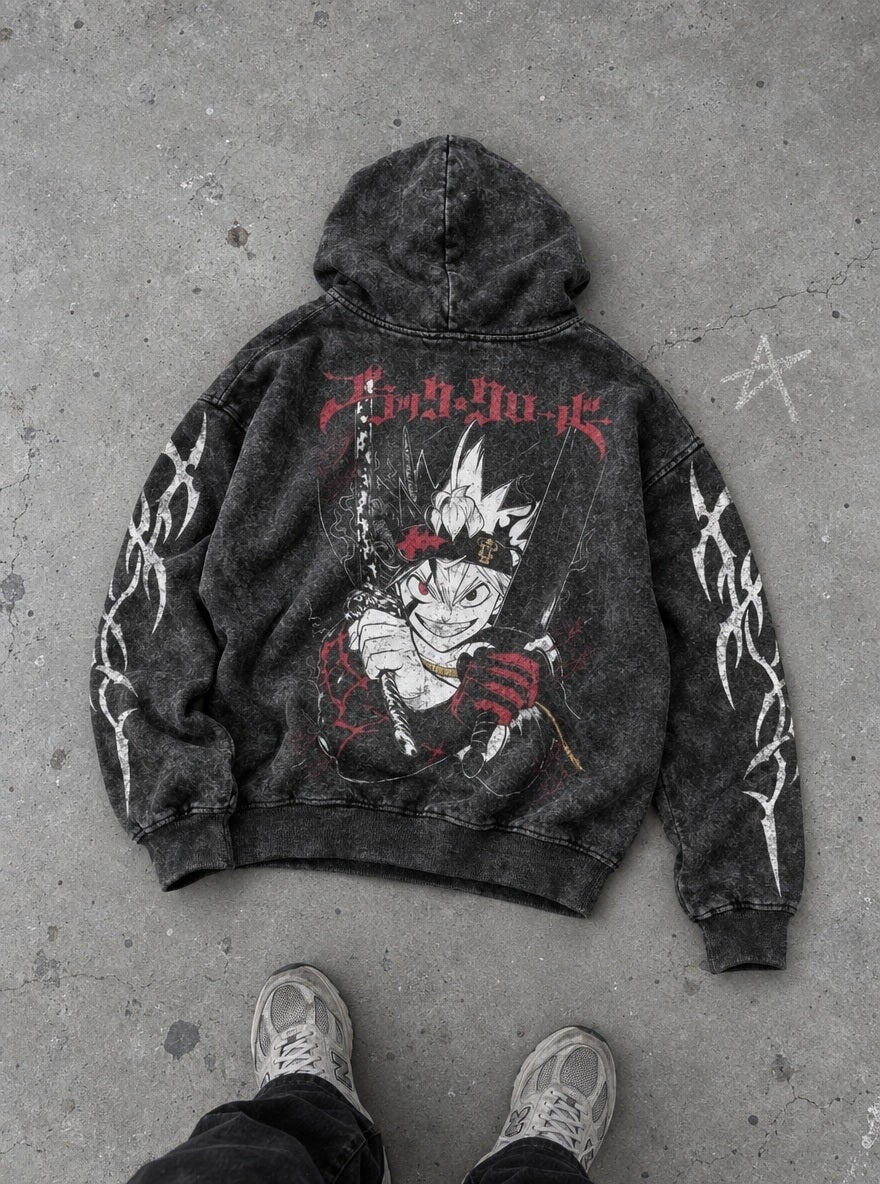 Asta Twin Swords – Hoodie – flat-lay | Black Clover