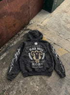 Black Bulls Crest – Hoodie – flat-lay | Black Clover