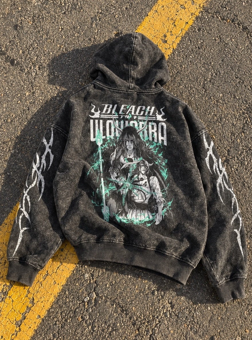 Ulquiorra Green Lance – Hoodie – flat-lay | Bleach