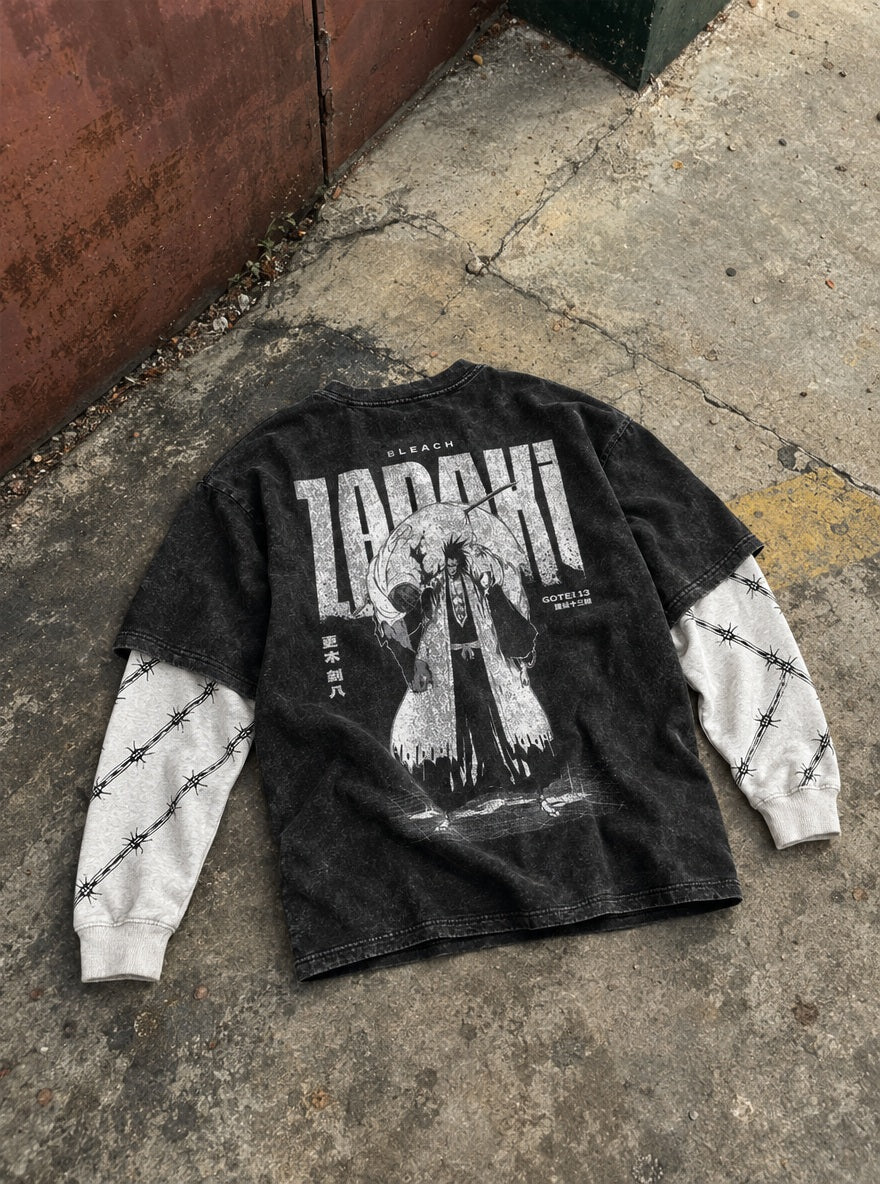 Zaraki Captain – Double Sleeves – flat-lay | Bleach