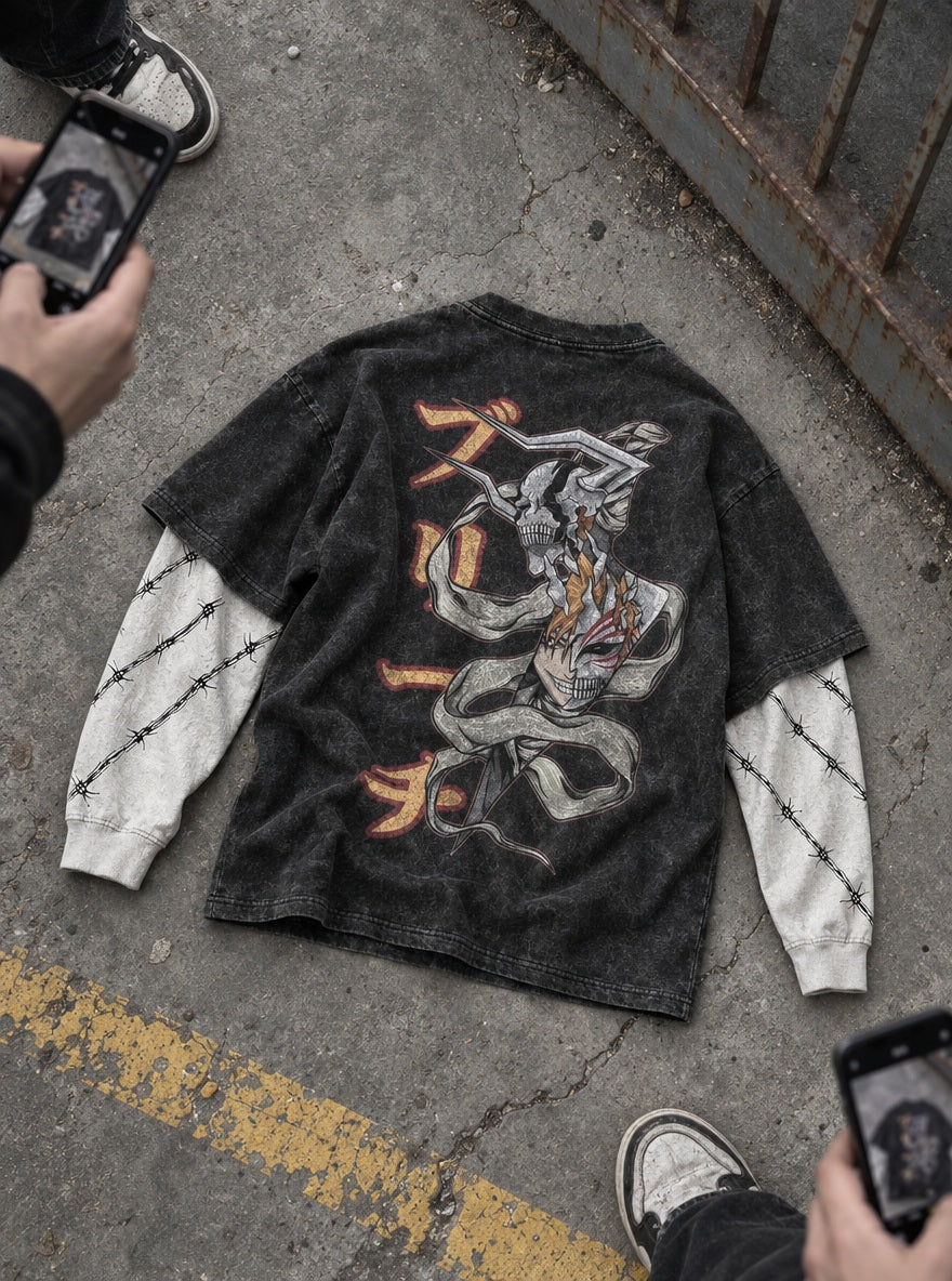 Ichigo Zangetsu Wrap – Double Sleeves – flat-lay | Bleach