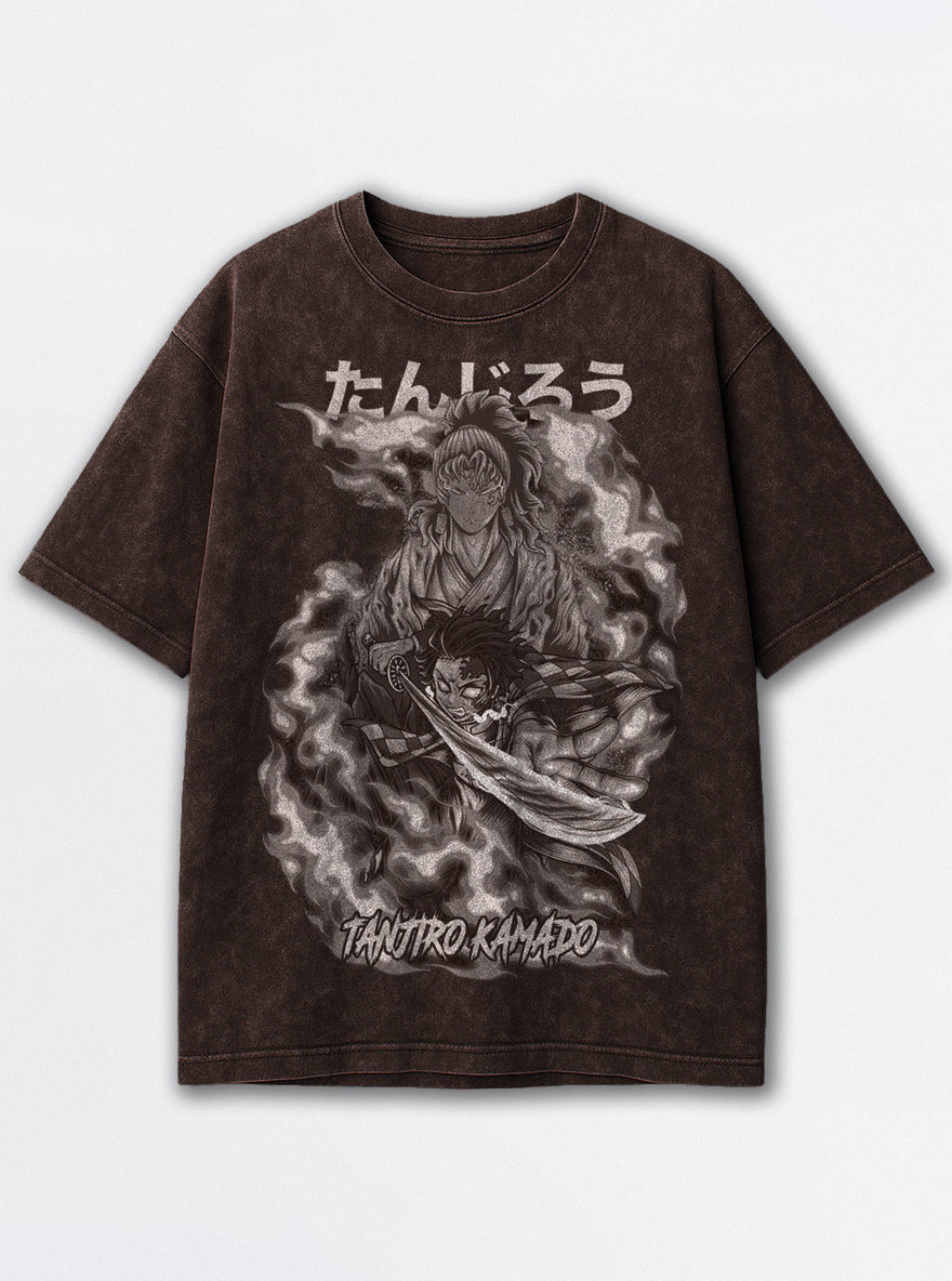 Flame Bond – Brown T-Shirt – mockup | Demon Slayer