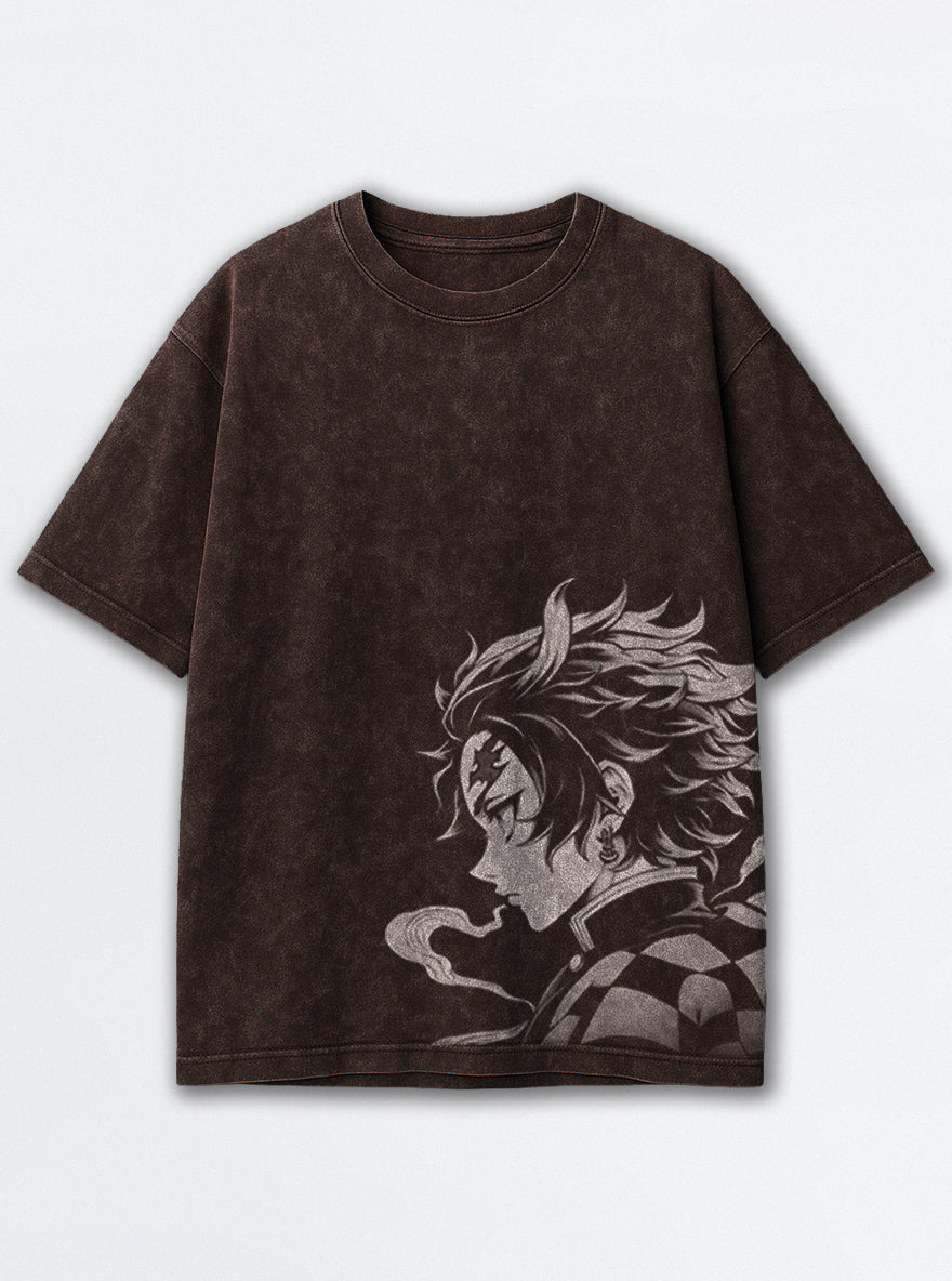 Tanjiro Resolve – Brown T-Shirt – mockup | Demon Slayer