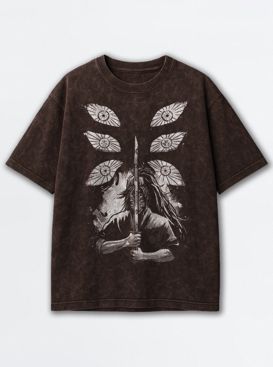 Kokushibo Eclipse – Brown T-Shirt – mockup | Demon Slayer