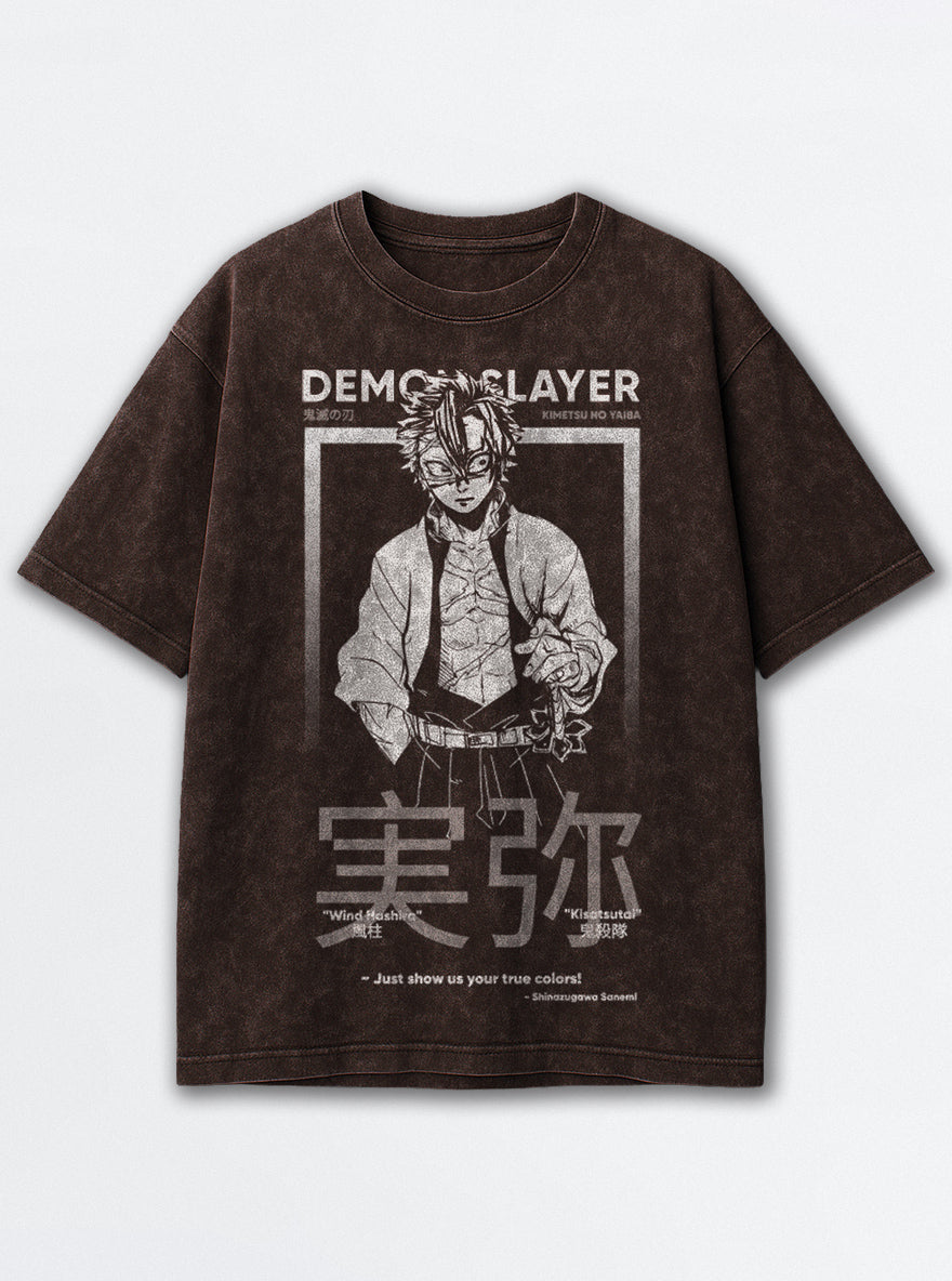 Sanemi Frame – Brown T-Shirt – mockup | Demon Slayer