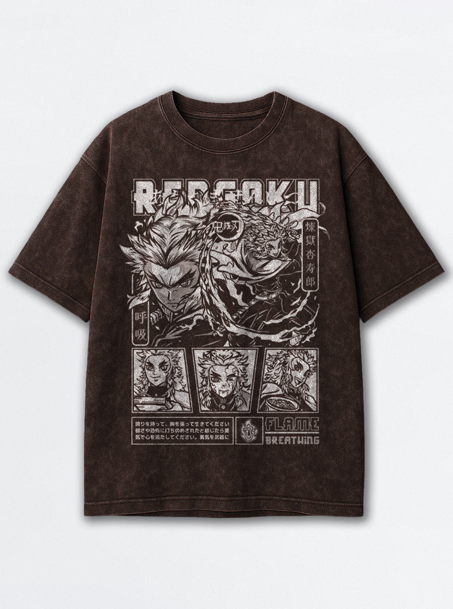 Rengoku Tribute – Brown T-Shirt – mockup | Demon Slayer