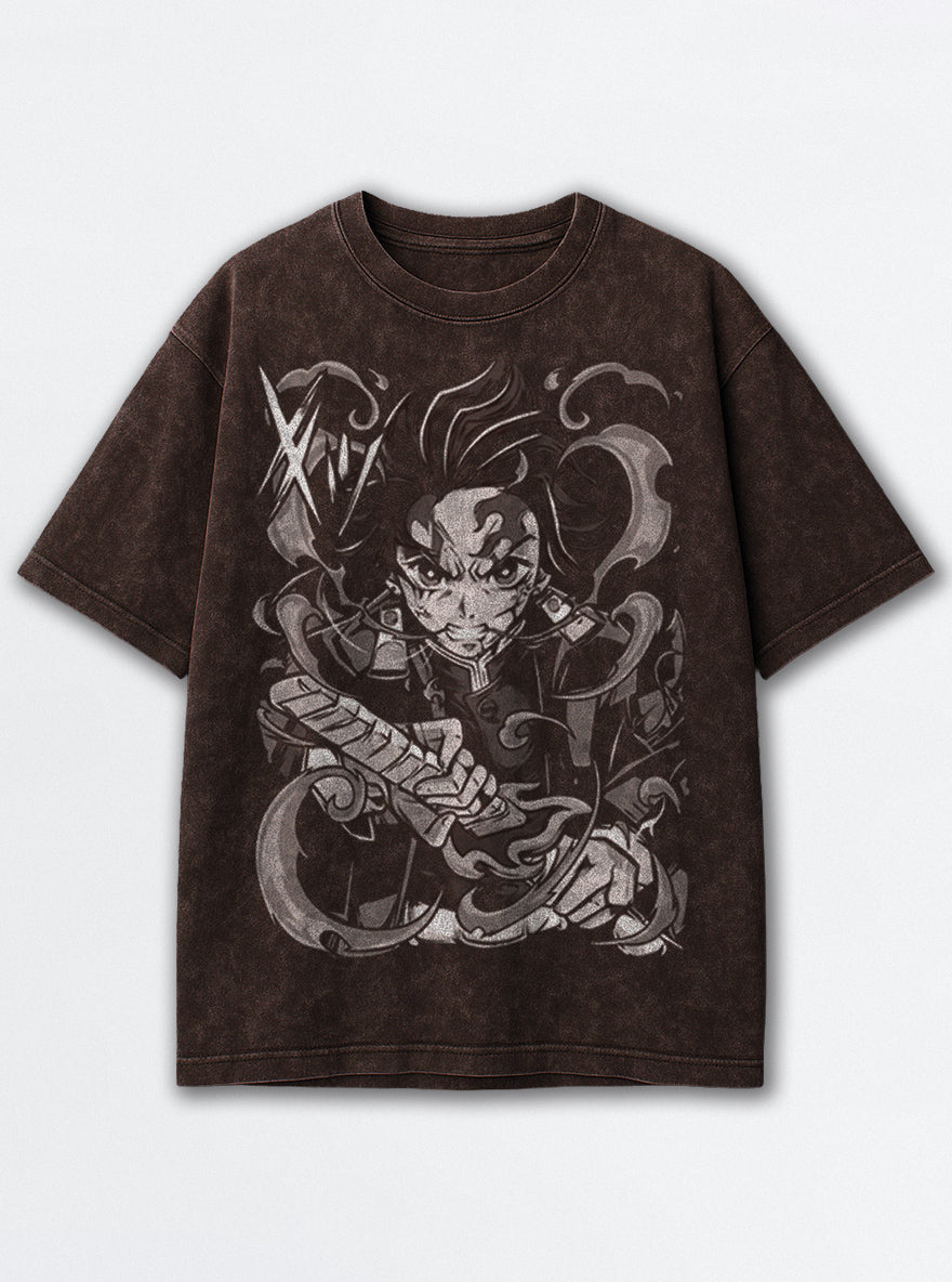 Tanjiro Duo – Brown T-Shirt – mockup | Demon Slayer