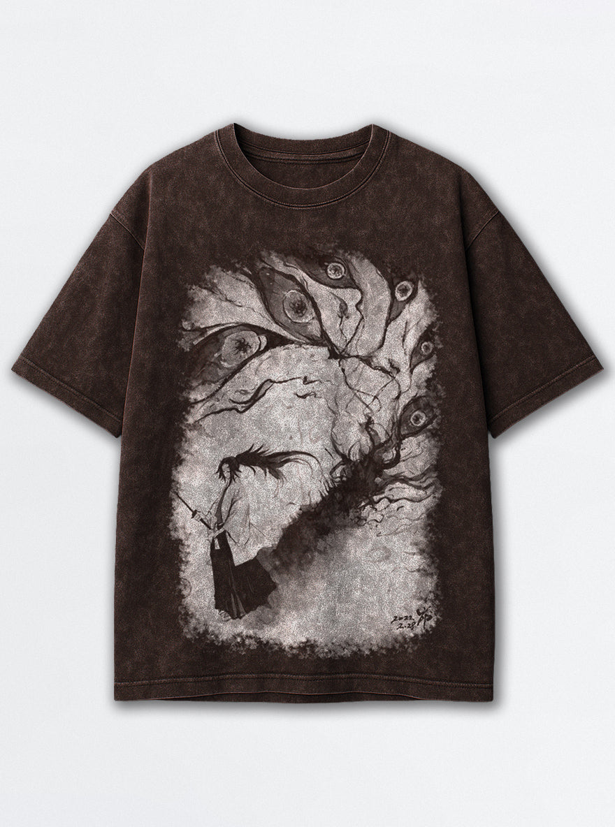 Kokushibo Wrath – Brown T-Shirt – mockup | Demon Slayer
