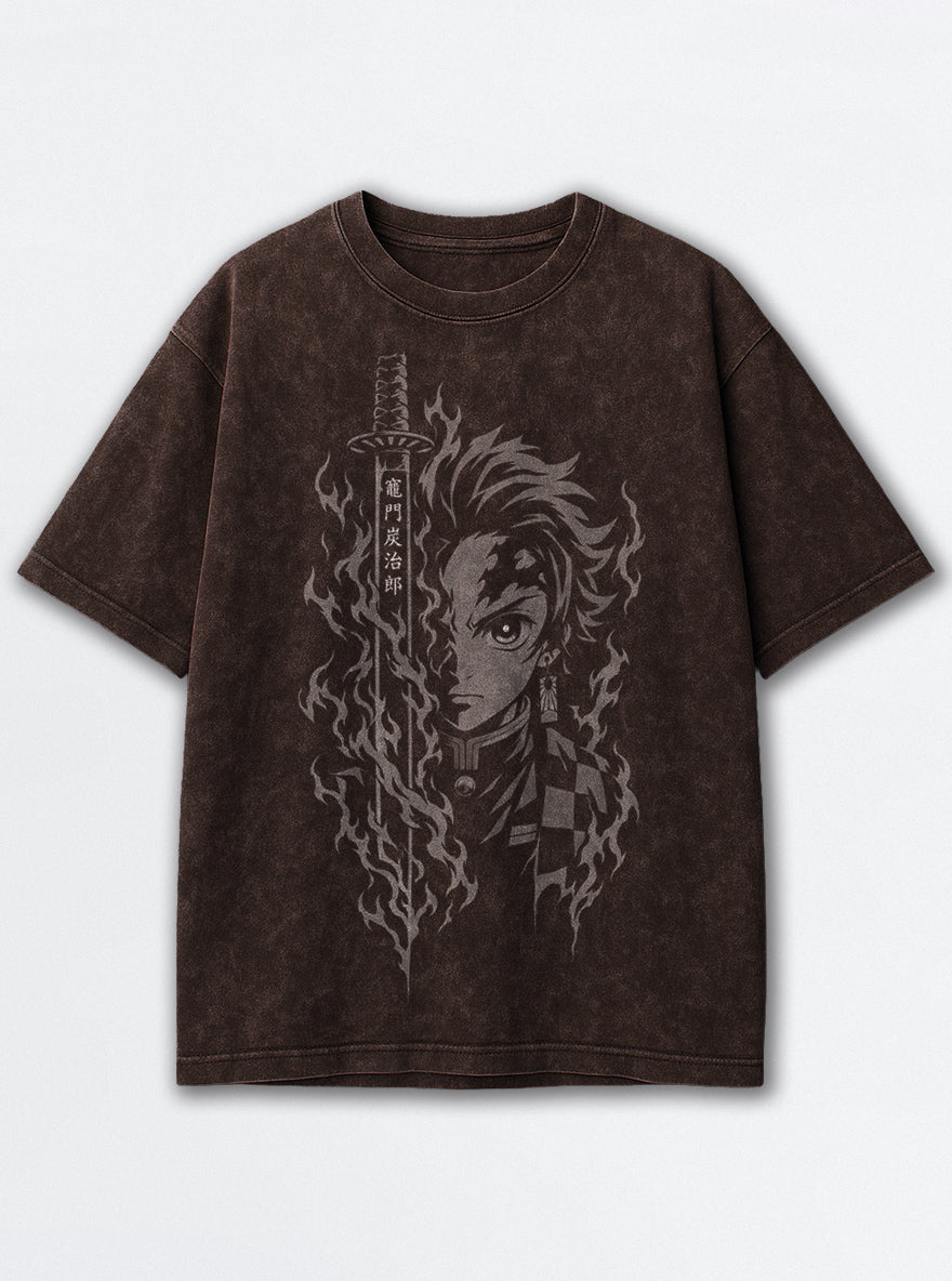 Tanjiro Blade – Brown T-Shirt – mockup | Demon Slayer