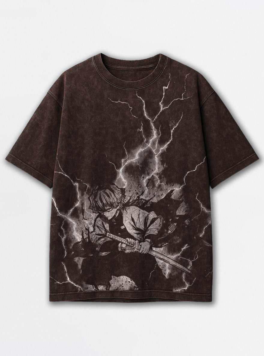 Zenitsu Thunderclap – Brown T-Shirt – mockup | Demon Slayer