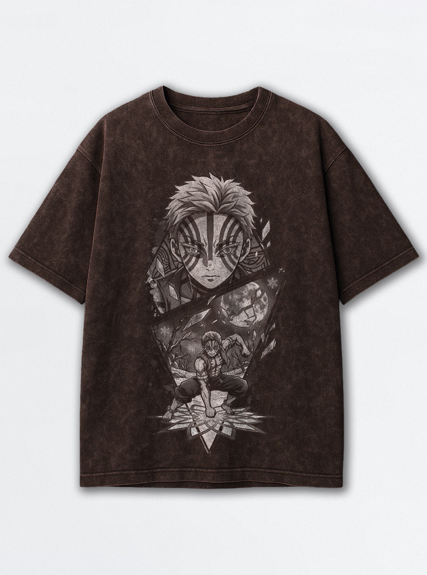 Akaza Crimson – Brown T-Shirt – mockup | Demon Slayer