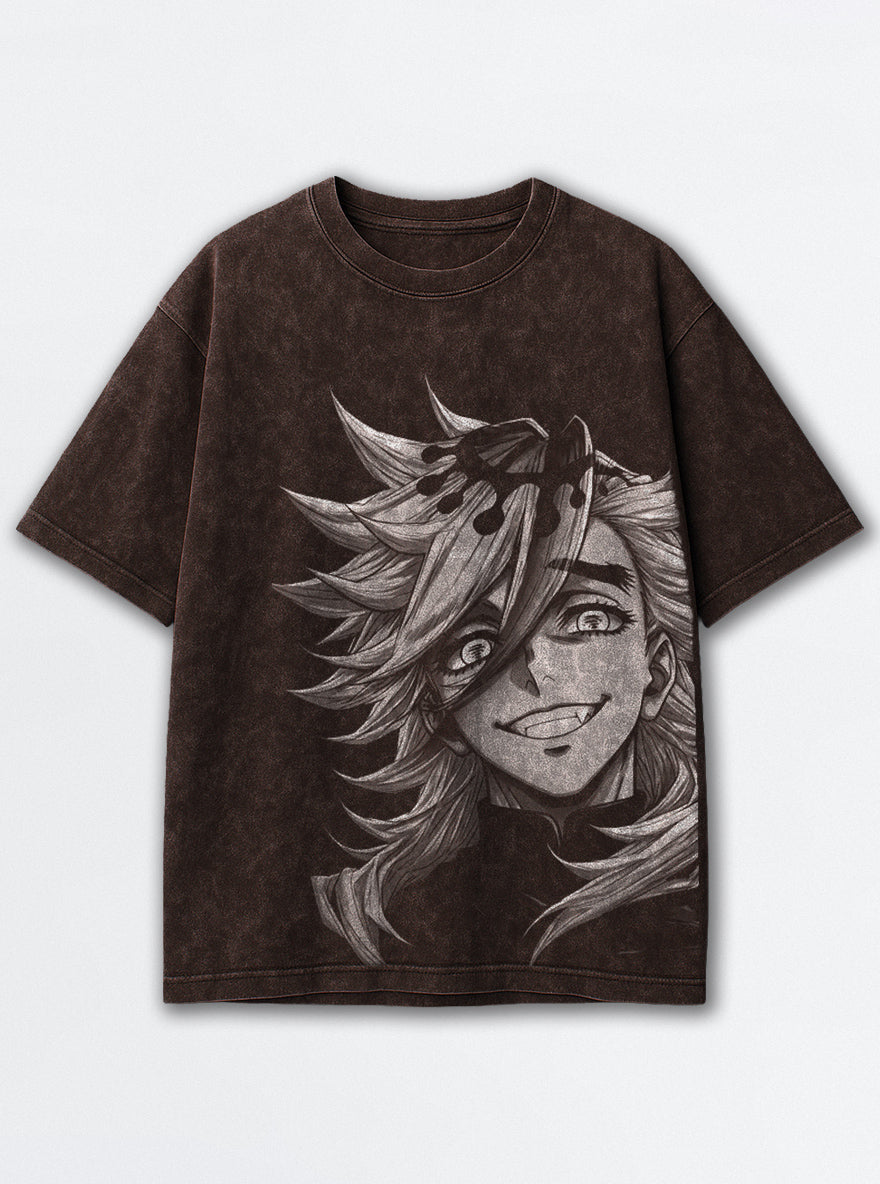 Doma Grin – Brown T-Shirt – mockup | Demon Slayer
