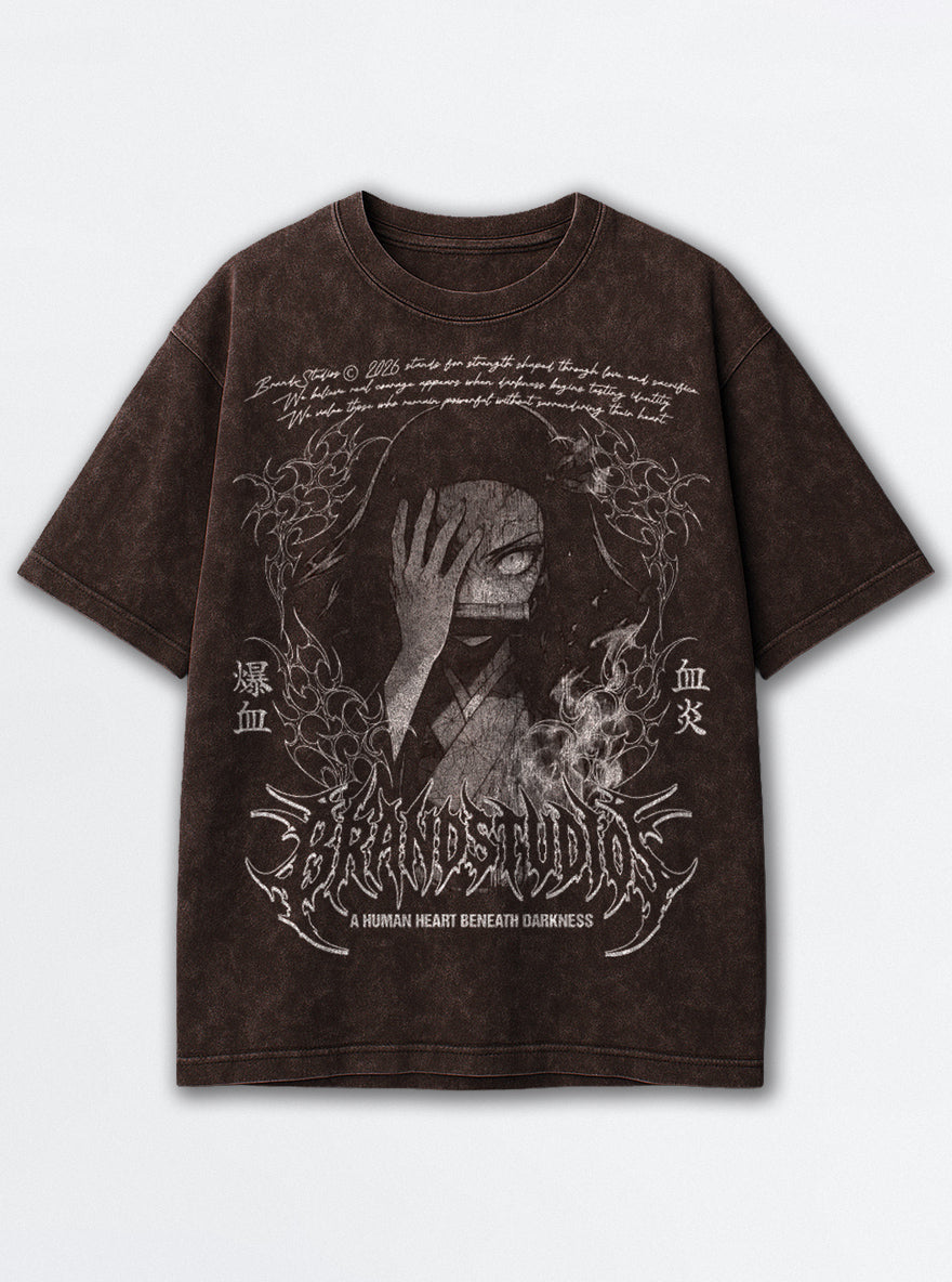 Silent Bloom – Brown T-Shirt – mockup | Demon Slayer