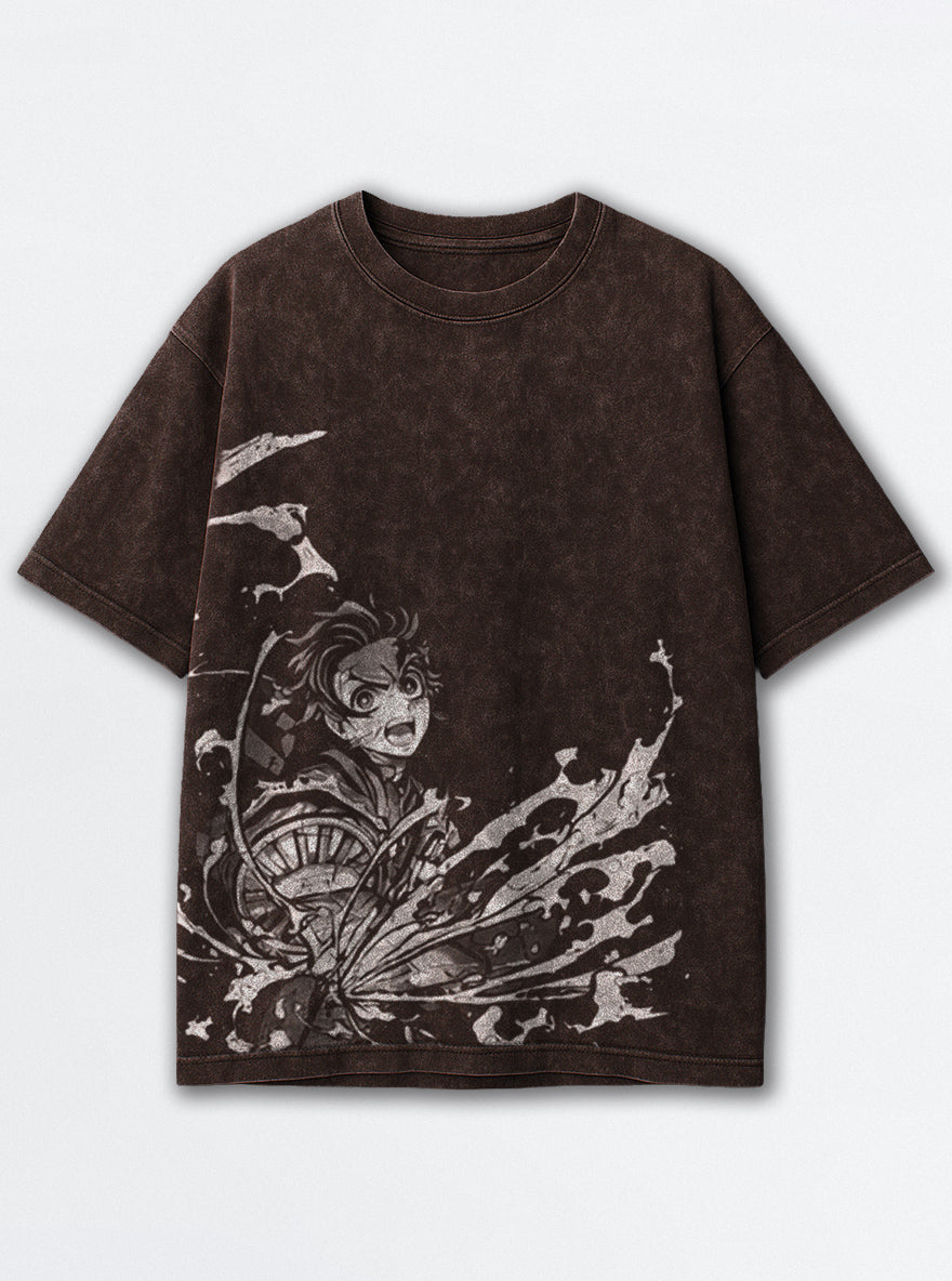 Sun Slash – Brown T-Shirt – mockup | Demon Slayer