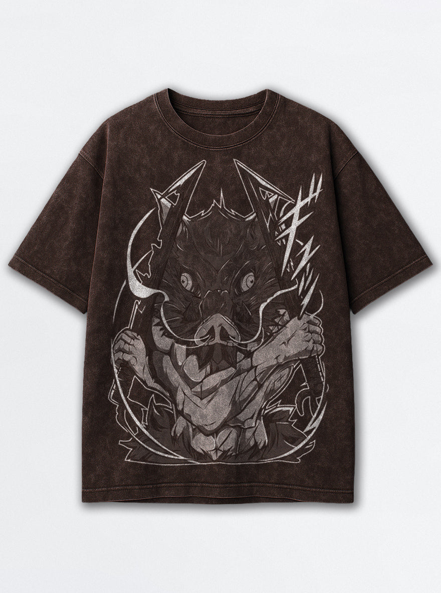 Boar Head – Brown T-Shirt – mockup | Demon Slayer
