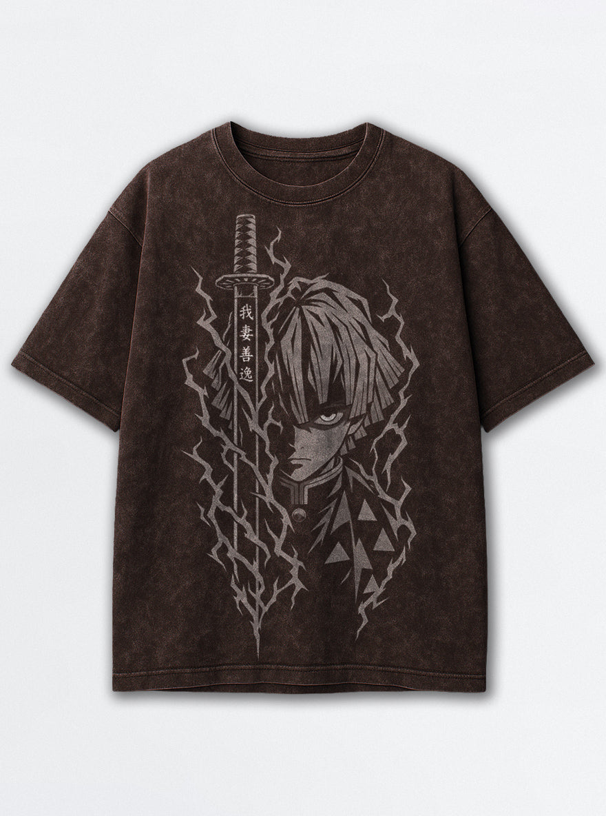 Zenitsu Blade – Brown T-Shirt – mockup | Demon Slayer