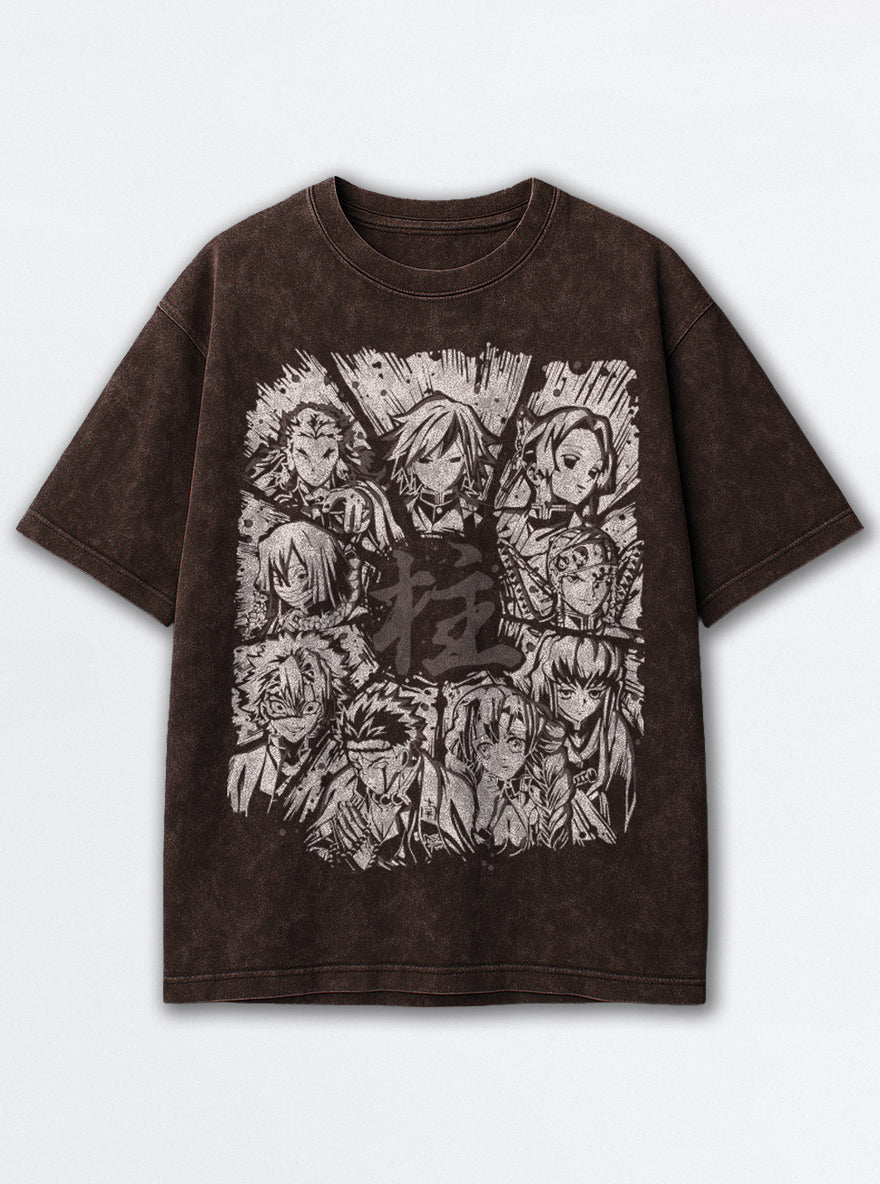 Hashira Group – Brown T-Shirt – mockup | Demon Slayer
