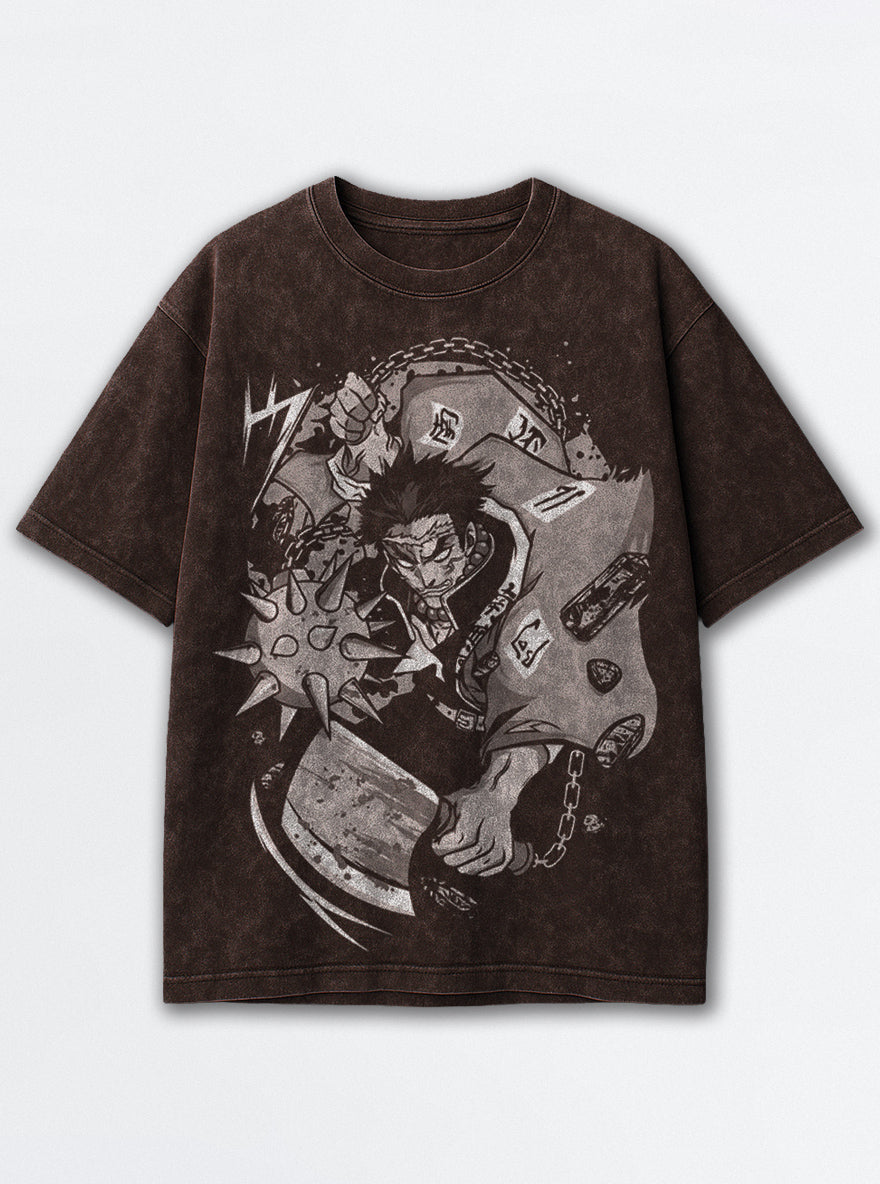 Gyomei Flail – Brown T-Shirt – mockup | Demon Slayer