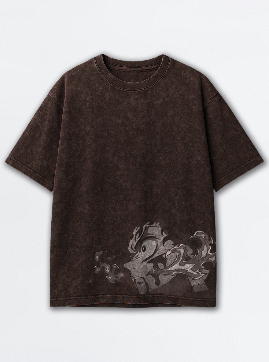 Smoke Fade – Brown T-Shirt – mockup | Demon Slayer