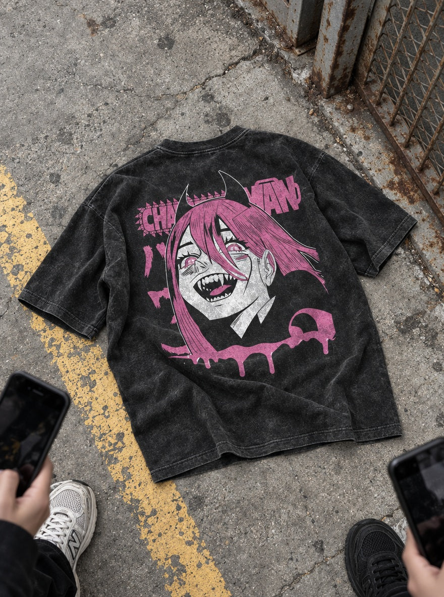 Power Fangs – T-Shirt – flat-lay | Chainsaw Man