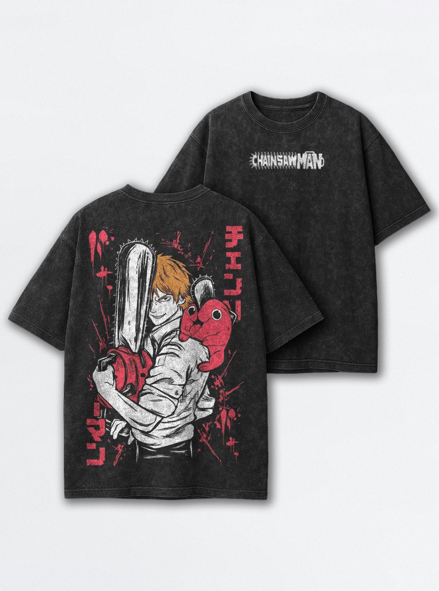 Denji & Pochita – T-Shirt – mockup | Chainsaw Man