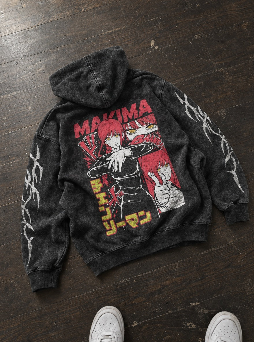 Makima Bang – Hoodie – flat-lay | Chainsaw Man