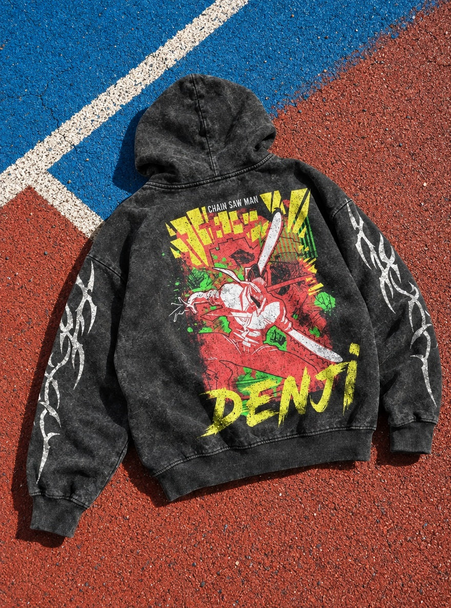 Denji Splash – Hoodie – flat-lay | Chainsaw Man