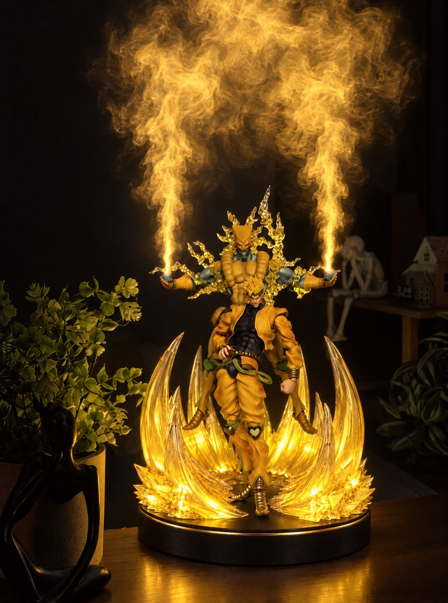 DIO and The World Mist Diffuser Figure – lit with mist in a room at night | JoJo
