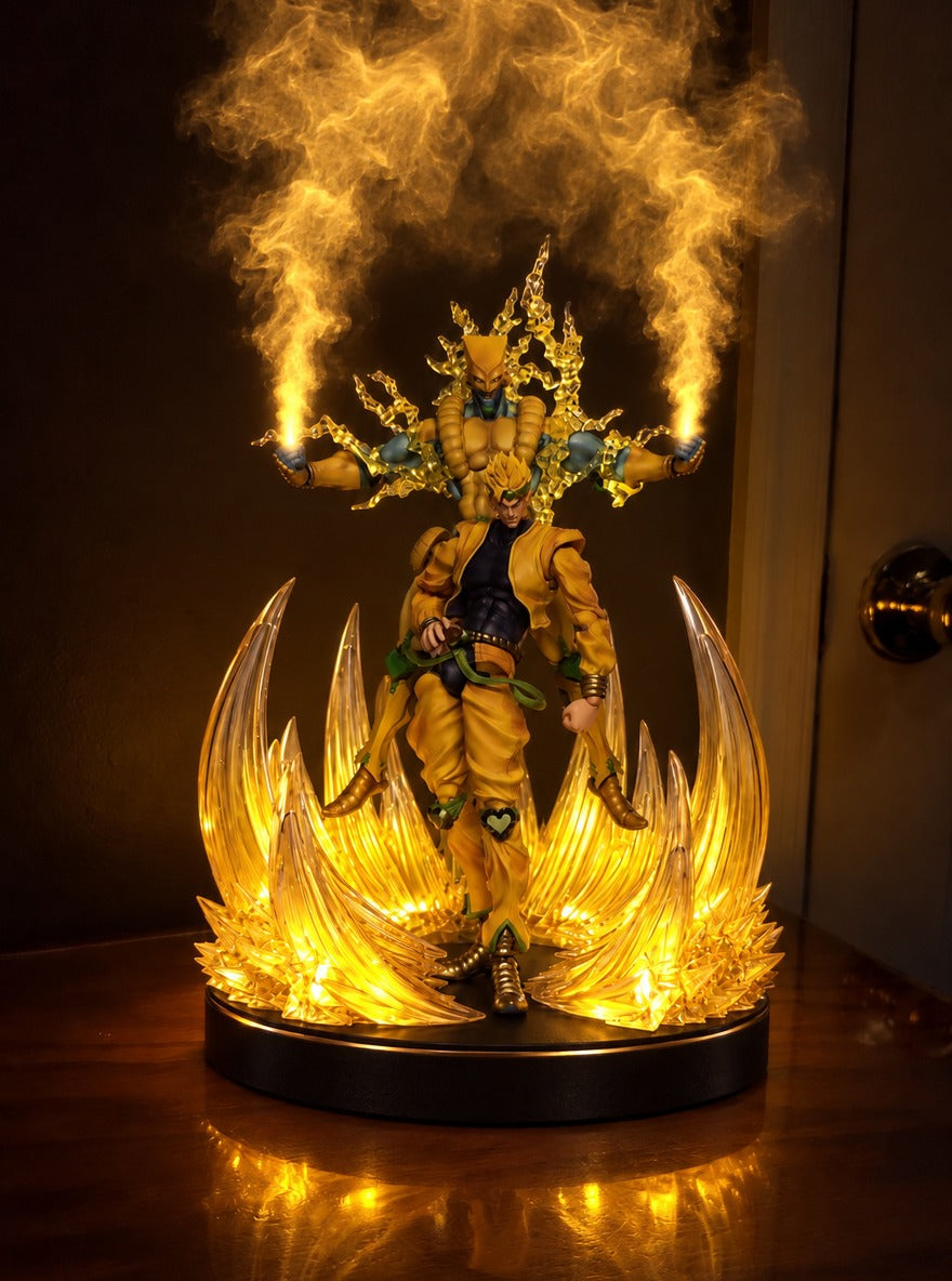 DIO and The World Mist Diffuser Figure – lit with mist in a room at night | JoJo