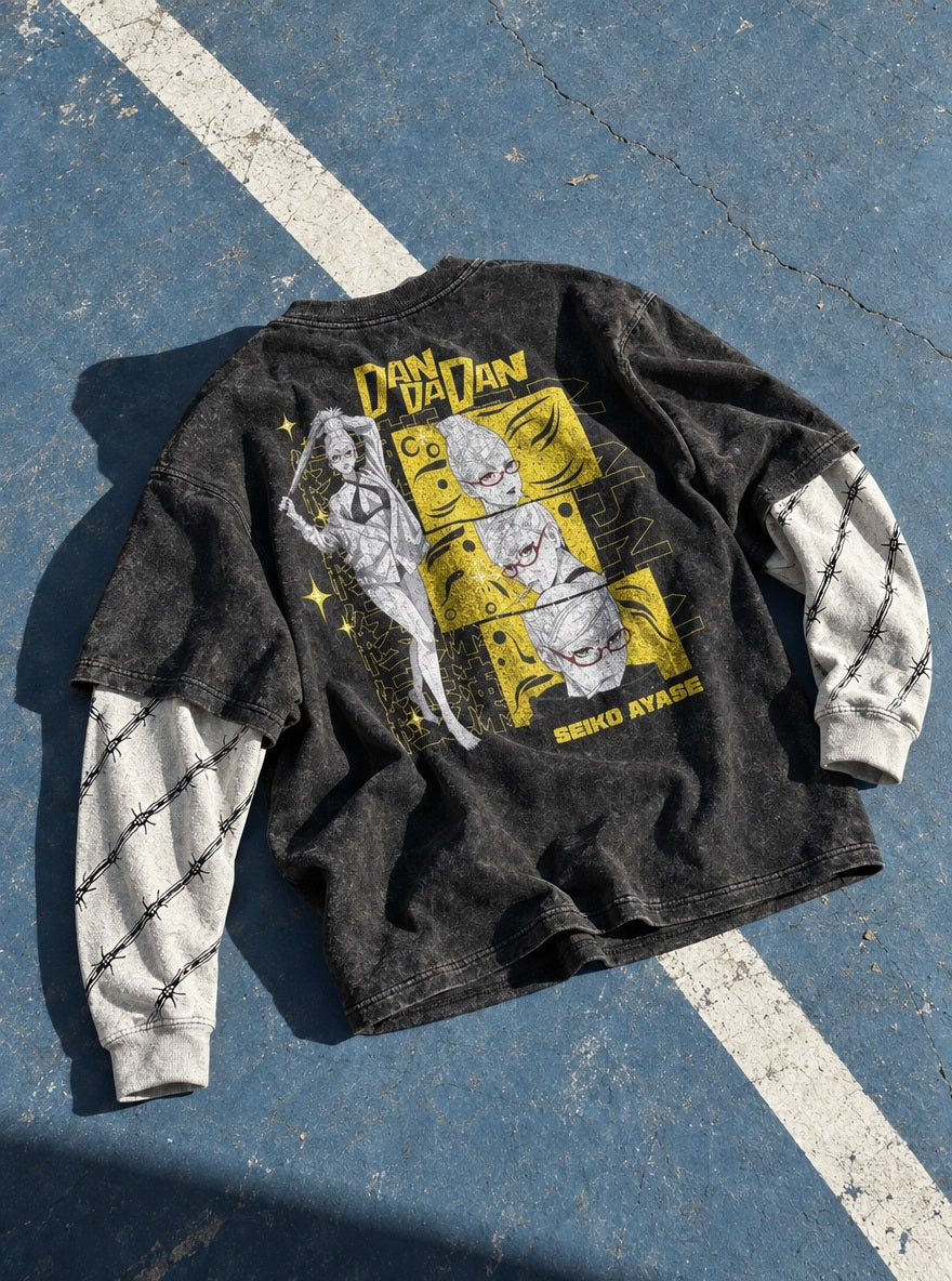 Seiko Ayase – Double Sleeves – flat-lay | Dandadan
