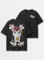 Lucky Cat Granny – T-Shirt – mockup | Dandadan