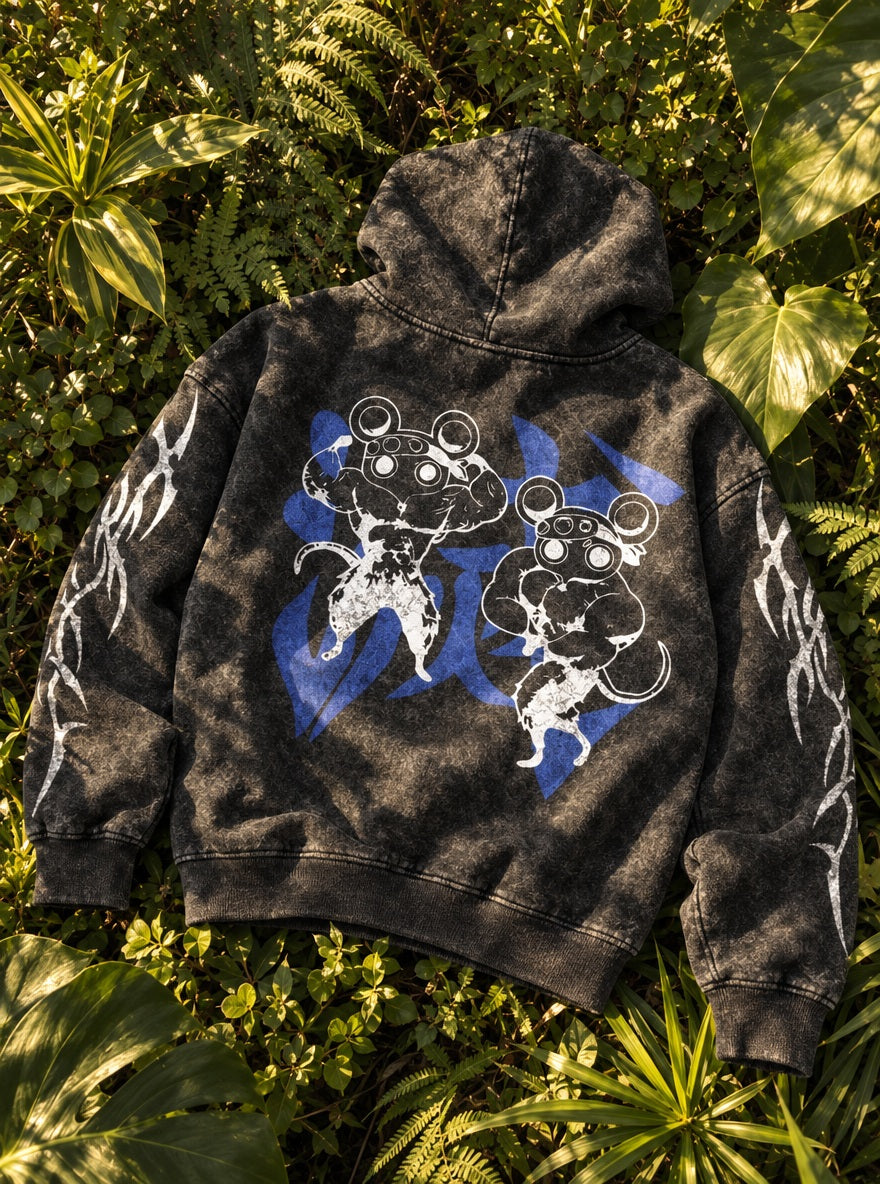 Tengen's Mice – Hoodie – flat-lay | Demon Slayer