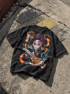 Tanjiro Duo – Black T-Shirt – flat-lay | Demon Slayer