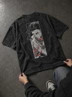 Gyomei Beads – Black T-Shirt – flat-lay | Demon Slayer