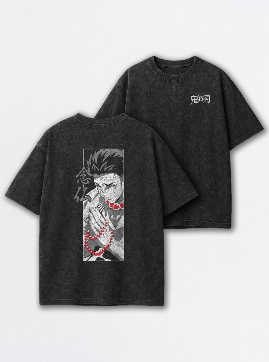 Gyomei Beads – Black T-Shirt – mockup | Demon Slayer
